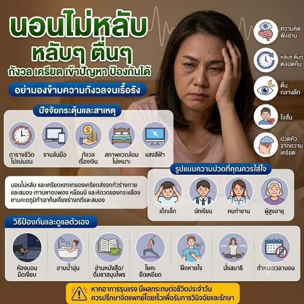 นอนไม่หลับ อาการเครียด